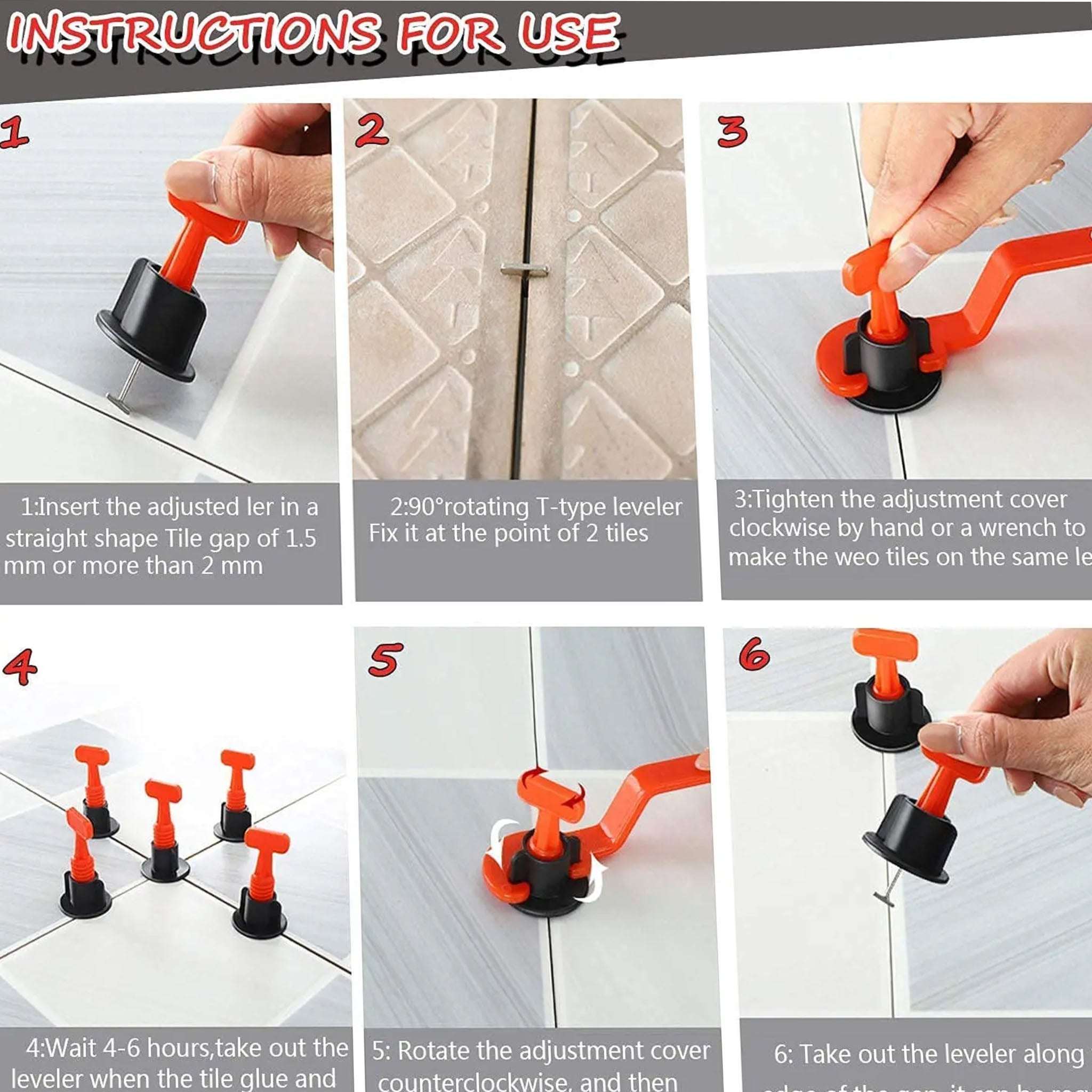 Tile Leveling System Tool Kit pack of 50 pcs